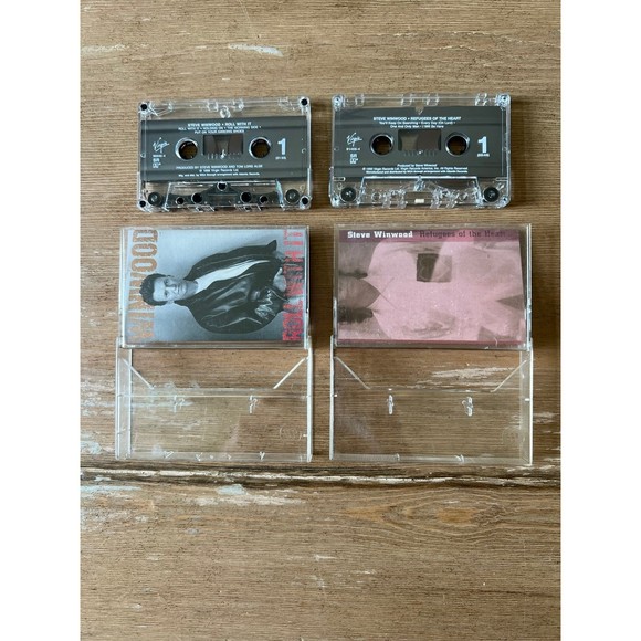 2 Vintage Steve Winwood Music Cassette Tapes Roll With It Refugees of the Heart - Picture 3 of 4